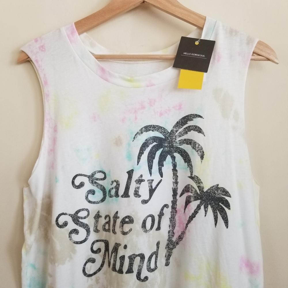Grayson Threads Salty State Of Mind Tank Top Sleeveless Large NWT - Picture 2 of 5